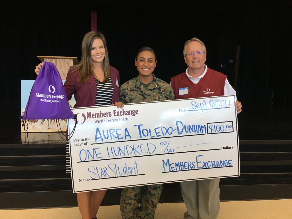 Aurea Toldedo-Dunham is the winner of MECU's Star Student Award.