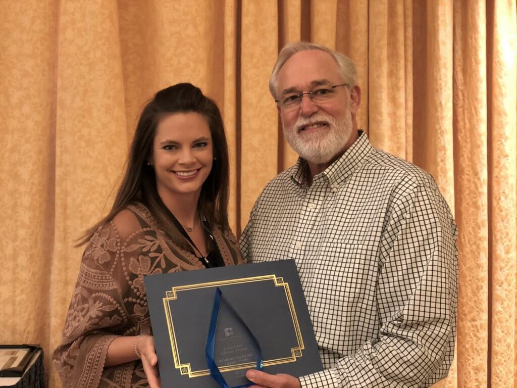 MECU receives Advocacy Award. Pictured: Angela Mitchell & Charles Elliott.