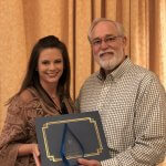 MECU receives Advocacy Award. Pictured: Angela Mitchell & Charles Elliott.