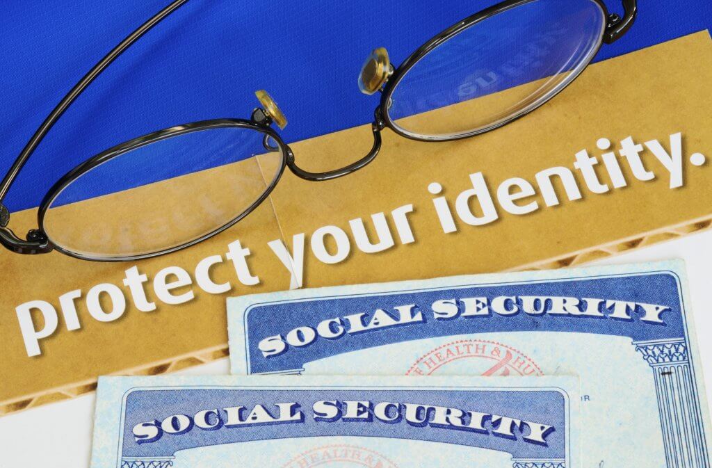 Glasses and social security card protect your identity
