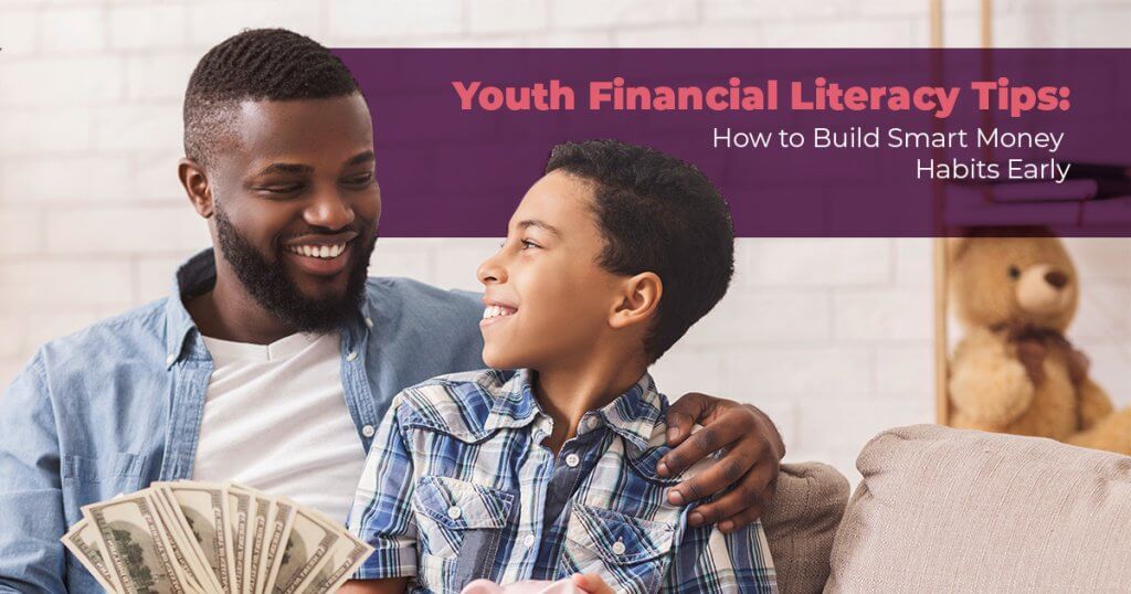 Father and son learning about money management at home — promoting youth financial literacy and smart money habits.