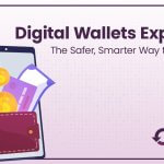 Illustration representing digital wallets and mobile payments using smartphones.