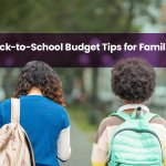Parent and child reviewing back-to-school supplies and a family budget with MEFCU.